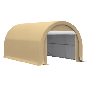 Outsunny 16' x 10' Carport, Heavy Duty Portable Garage / Storage Tent with Large Zippered Door, Anti-UV PE Canopy Cover for Car, Truck, Boat