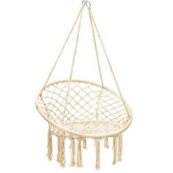 Hammock Chair Cotton Rope Handwoven Hanging Chair