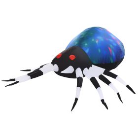 5Ft Long Halloween Giant Scary Spider LED Lighted Airblown Inflatable Lawn Decoration Holiday Season Garden Decor