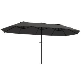 13 Ft. Extra Large Patio Umbrella With Easy Crank Handle, Vents For Outdoor, Patio, Dark Gray (Option: Dark gray)